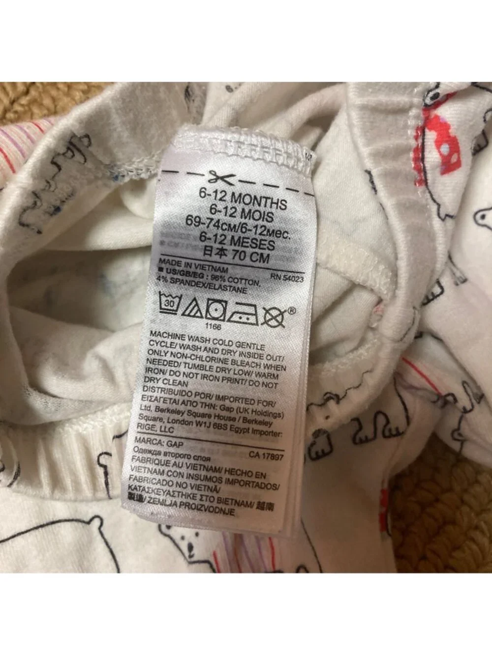 Gap Leggings Unisex Baby 6-12 Months Polar Bears Cotton blend